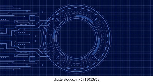 Hud Futuristic .Electronic interface of the future . Fantastic circle . Vector illustration .