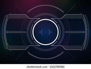 Hud futuristic element. Hi-tech user interface. Abstract virtual target. Vector illustration.