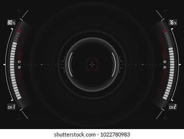 Hud futuristic element. Hi-tech user interface. Abstract virtual target. Vector illustration.