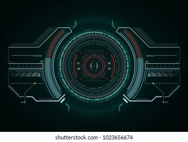 Hud futuristic element. Hi-tech user interface. Abstract virtual target. Vector illustration.