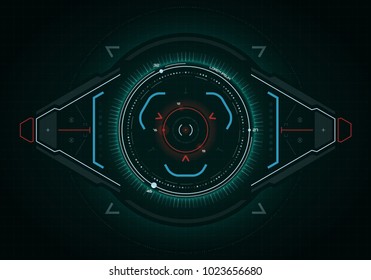 Hud futuristic element. Hi-tech user interface. Abstract virtual target. Vector illustration.