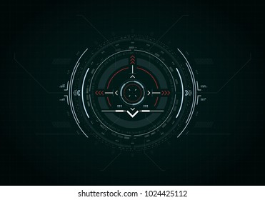 Hud futuristic element. Hi-tech user interface. Abstract virtual target. Vector illustration.