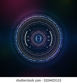 Hud futuristic element. Hi-tech user interface. Abstract virtual target. Vector illustration.