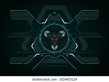 Hud futuristic element. Hi-tech user interface. Abstract virtual target. Vector illustration.