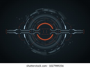 Hud futuristic element. Hi-tech user interface. Abstract virtual target. Vector illustration.