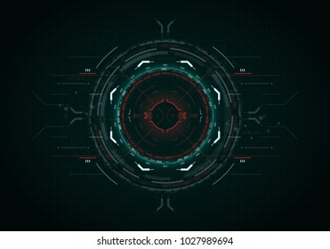Hud futuristic element. Hi-tech user interface. Abstract virtual target. Vector illustration.
