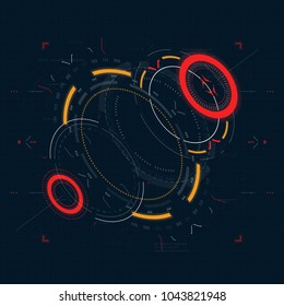 Hud futuristic element. Hi-tech user interface, 3d navigation panel. Abstract virtual technology. Vector illustration.