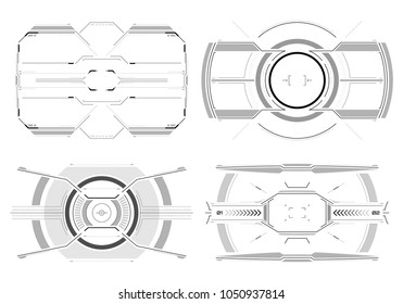 Hud futuristic element. Hi-tech user interface. Abstract virtual target. Vector illustration.