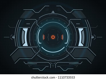 Hud futuristic element. Hi-tech user interface. Abstract virtual target. Vector illustration.