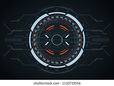 Hud futuristic element. Hi-tech user interface. Abstract virtual target. Vector illustration.