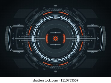 Hud futuristic element. Hi-tech user interface. Abstract virtual target. Vector illustration.