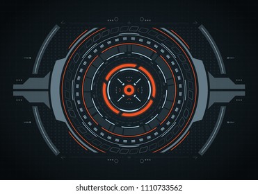 Hud futuristic element. Hi-tech user interface. Abstract virtual target. Vector illustration.