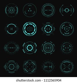 Hud futuristic element. Hi-tech user interface. Abstract virtual target. Vector illustration.