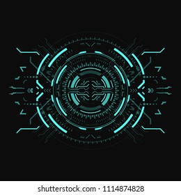 Hud futuristic element. Hi-tech user interface. Abstract virtual target. Vector illustration.