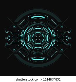 Hud futuristic element. Hi-tech user interface. Abstract virtual target. Vector illustration.