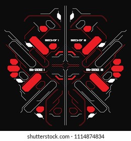 Hud futuristic element. Hi-tech user interface. Abstract virtual target. Vector illustration.
