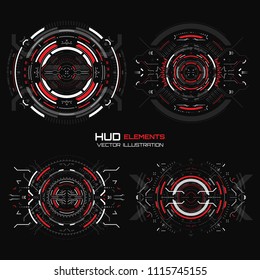 Hud futuristic element. Hi-tech user interface. Abstract virtual target. Vector illustration.