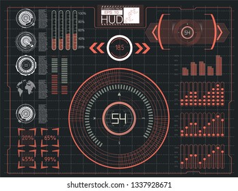 Hud futuristic element. Set of Circle Abstract Digital Technology UI Futuristic HUD Virtual Interface Elements Sci- Fi Modern User For Graphic Motion