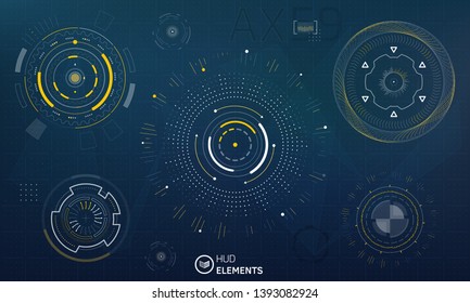 Hud futuristic element. Set of Circle Abstract Digital Technology UI Futuristic HUD Virtual Interface Elements Sci- Fi Modern User For Graphic Motion