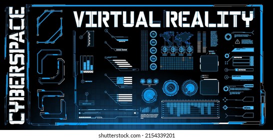 HUD Futuristic Elements Basic Communication Concept Vector Set.  HUD aim control frame interface, futuristic target vector screen ui of Sci Fi game. 