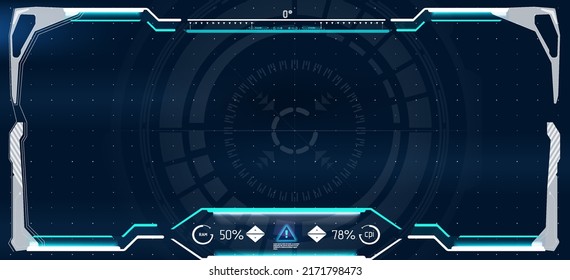 HUD Futuristic Elements Basic Communication Concept Vector Set.  HUD aim control frame interface, futuristic target vector screen ui of Sci Fi game. 