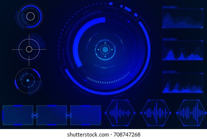 HUD Futuristic Elements Hi Tech User Interface Control Panel Vector Background