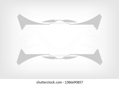 HUD Futuristic Elements Screen User Interface Vector. Grayscale Tone Information Abstract Control Monitor Panel Illustration.