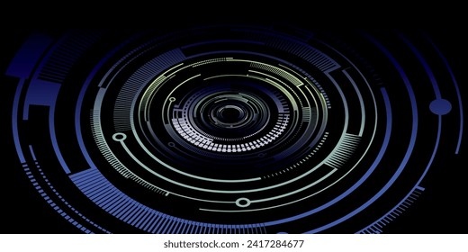 HUD futuristic elements, vector for digital technology UI. Sci-fi circle elements with light. Futuristic User Interface concept for graphic motion. Hi-tech circles.