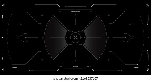 HUD futuritic frame elemento user spy interface control de la interfaz para drone, nave espacial, diseño de vectores de cabina.