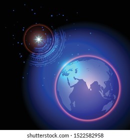 Hud futuristic global design background, stock vector