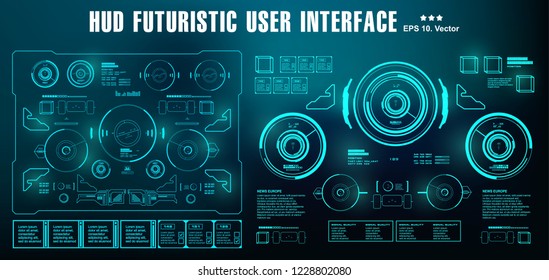 Interfaz de usuario verde futurista HUD, pantalla de escritorio pantalla de tecnología de realidad virtual