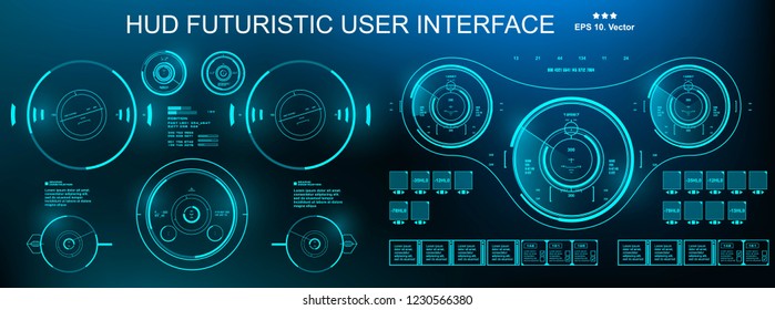 HUD futuristic green user interface, dashboard display virtual reality technology screen