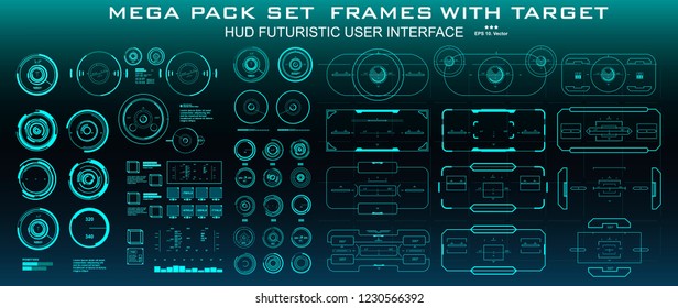 HUD futuristic green user interface, dashboard display virtual reality technology screen