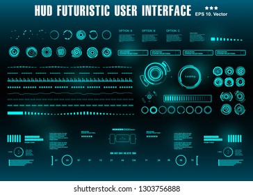 HUD futuristic green user interface, dashboard display virtual reality technology screen, target