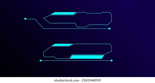 HUD futuristic information box concept modern. Bar infographic digital technology template. Vector illustration