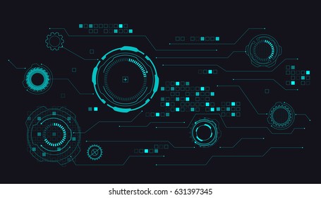 HUD Futuristic Interface Concept Vector Background