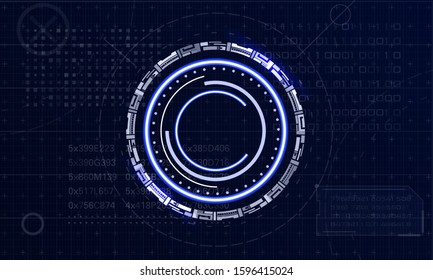 HUD futuristic interface. Hitech display with circle elements. 