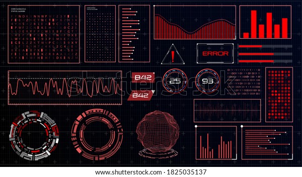 Hud Futuristic Interface Hitech Display Infographic Stock Vector ...