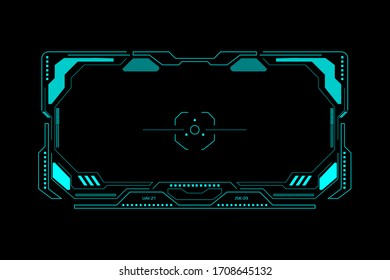 HUD Futuristic Interface Screen Design Element. UI Technology Virtual Reality View Display Object Vector.
