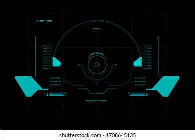 HUD Futuristic Interface Screen Design Element. UI Technology Virtual Reality View Display Object Vector.
