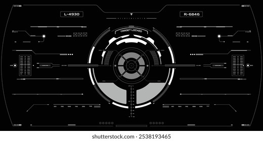 Elemento de design de tela da interface futurista HUD. Vetor de Objeto de Exibição de Exibição de Realidade Virtual da Tecnologia da Interface do Usuário.
