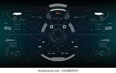 HUD Futuristic Interface Screen Design Element. UI Technology Virtual Reality View Display Object Vector.