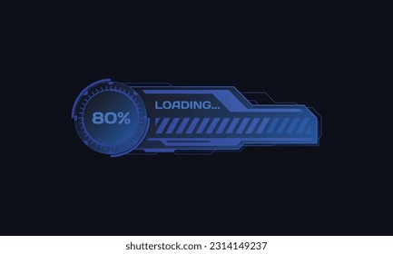 Hud futuristic progress bar sci fi interface vector