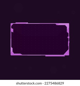 Hud Futuristic Sci Fi Text Frame Window Banner Screen Panel Dark Purple Vector Design