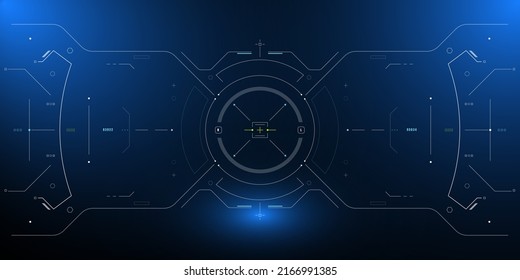 HUD Futuristic Scifi Wide Screen Monitor Element Technology Interface System Concept. Zielanzeige für Virtual Reality Frame-Benutzeroberfläche