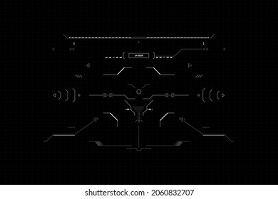 HUD Futuristic Screen User Interface System Element .Crosshair Security Check Technology Template  For Game, UI, UX, Infographic