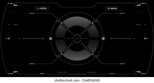 HUD futuritic security screen element ui, tecnología gui de monitorización de sistemas para drones, nave espacial, cabina de mando, diseño de vectores de vehículos.