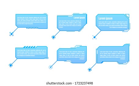 HUD futuristic style callout titles. Futuristic callout bar labels. Vector stock illustration