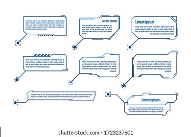 HUD futuristic style callout titles. Futuristic callout bar labels. Vector stock illustration