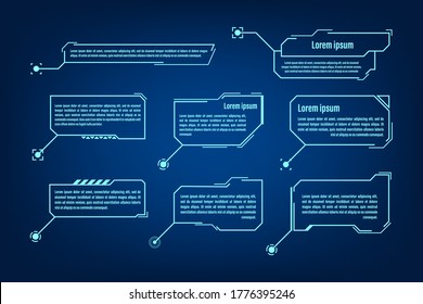 HUD futuristic style callout titles. Futuristic callout bar labels. Vector stock illustration